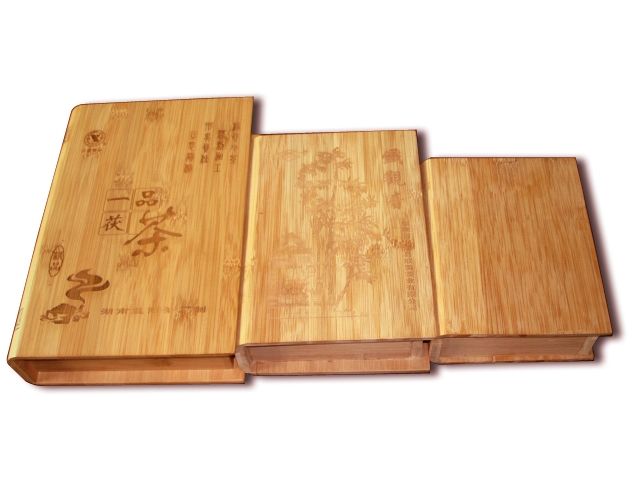 竹制書(shū)型茶葉盒